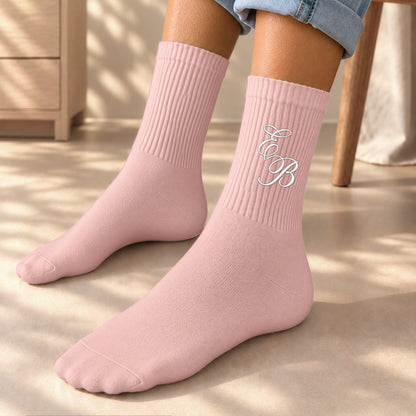 Custom Initial Bridesmaid Bride Gifts For Her Wedding Gifts - Personalized Embroidered Socks