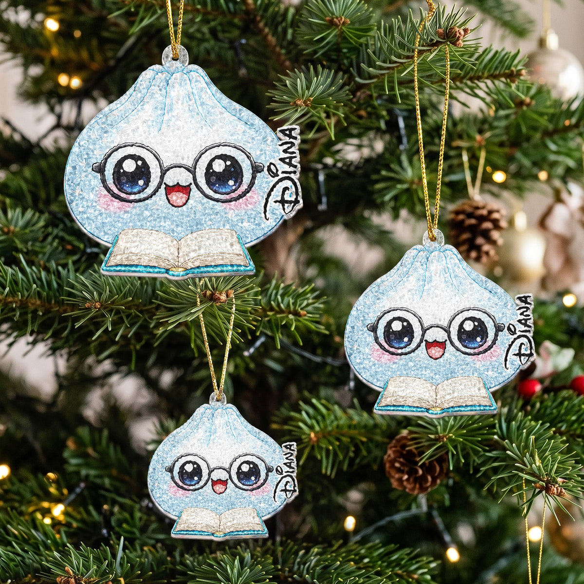 Cute Dumplings Family Christmas Funny Keepsake - Personalized Ornament