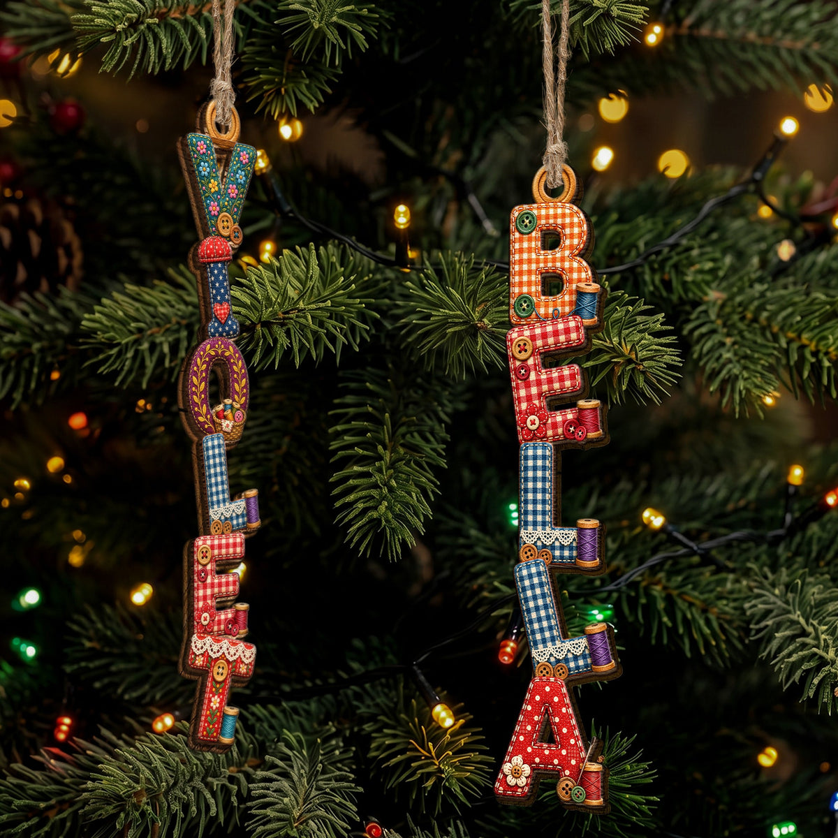 Custom Letter With Name Ornament Gift For Her Sewist - Personalized Ornament