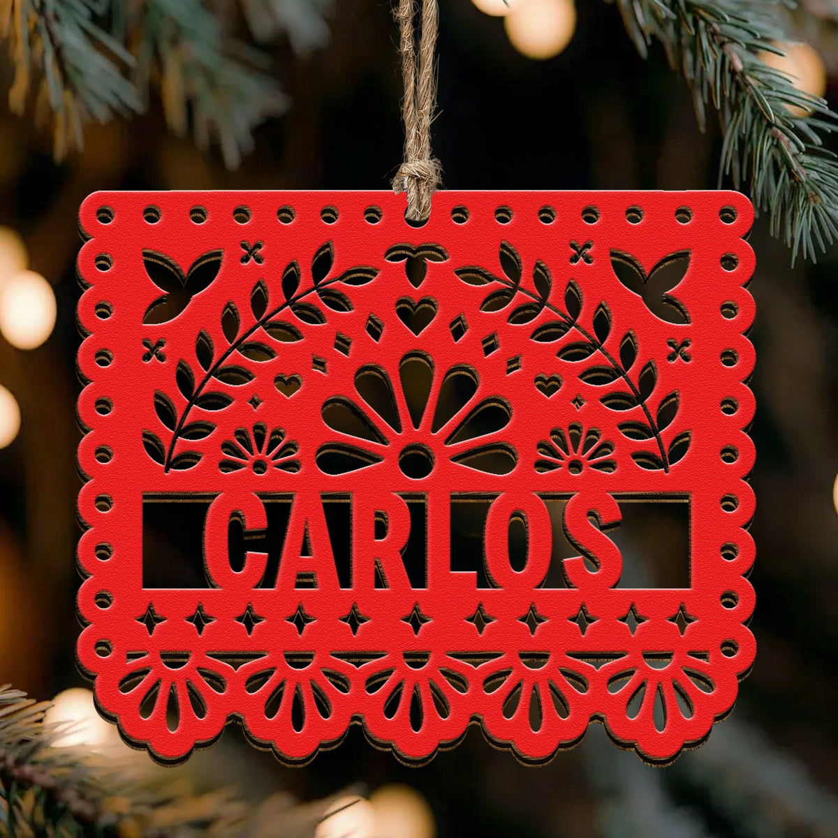 Custom Papel Picado Ornament Gift For Family Mom Dad - Personalized Ornament