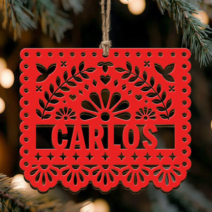 Custom Papel Picado Ornament Gift For Family Mom Dad - Personalized Ornament