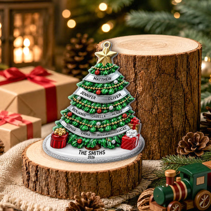 Custom Name Christmas Tree Gifts For Family, Friends, Coworkers 3D Relief Ornament - Personalized Ornament