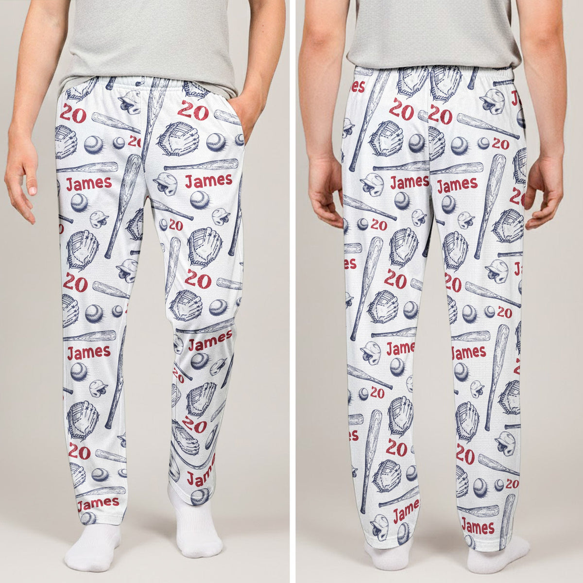 Custom Name & Number For Baseball Players New Version - Personalized Lounge Pants
