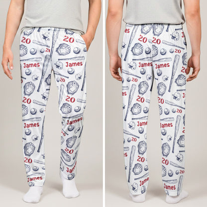 Custom Name & Number For Baseball Players New Version - Personalized Lounge Pants