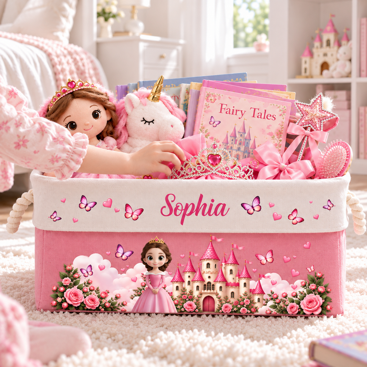 A Beautiful Princess Gift For Daughter, Granddaughter - Personalized Storage Basket