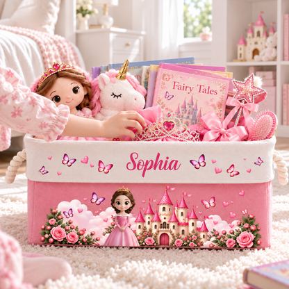 A Beautiful Princess Gift For Daughter, Granddaughter - Personalized Storage Basket