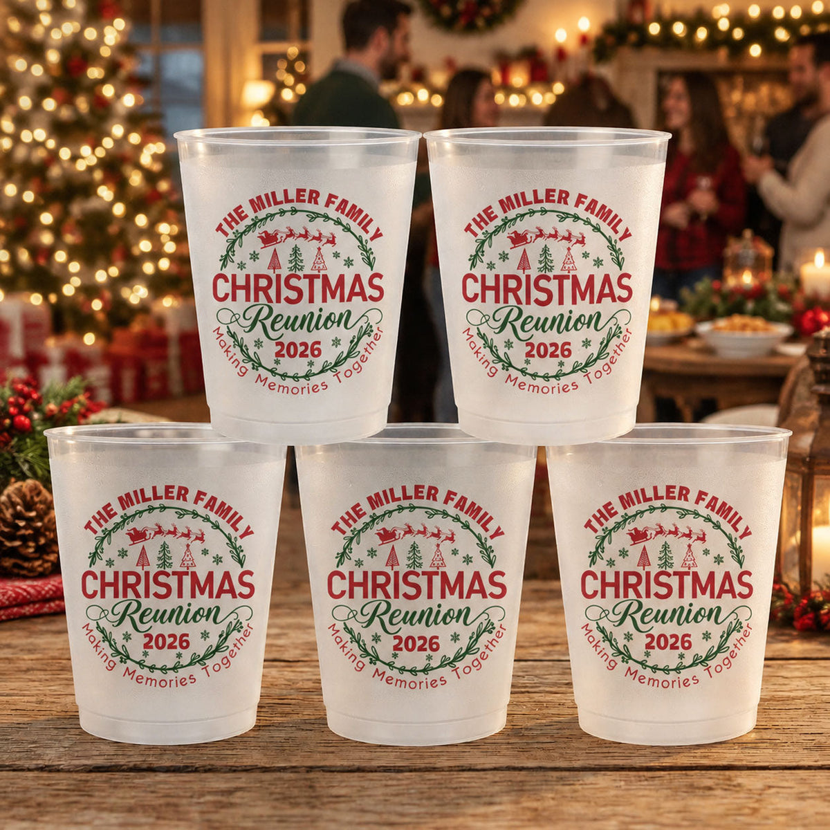 Christmas Party Reunion - Family Xmas Party Gathering - Personalized Cups