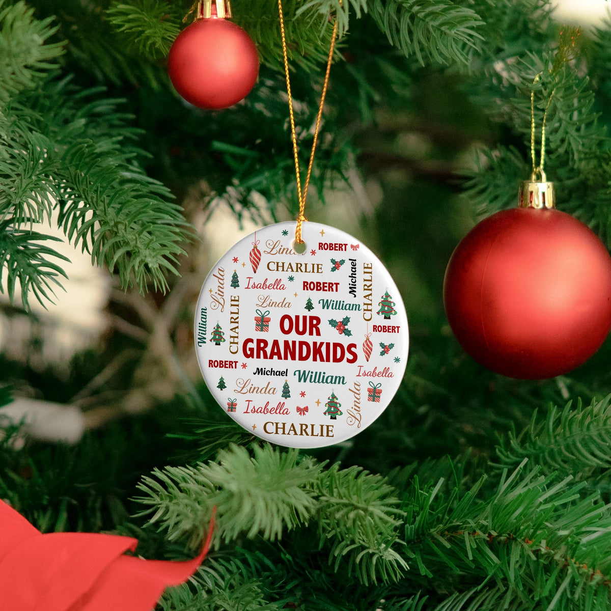 Grandkids Make Life Grand - Customize With Kids Names - Personalized Ornament