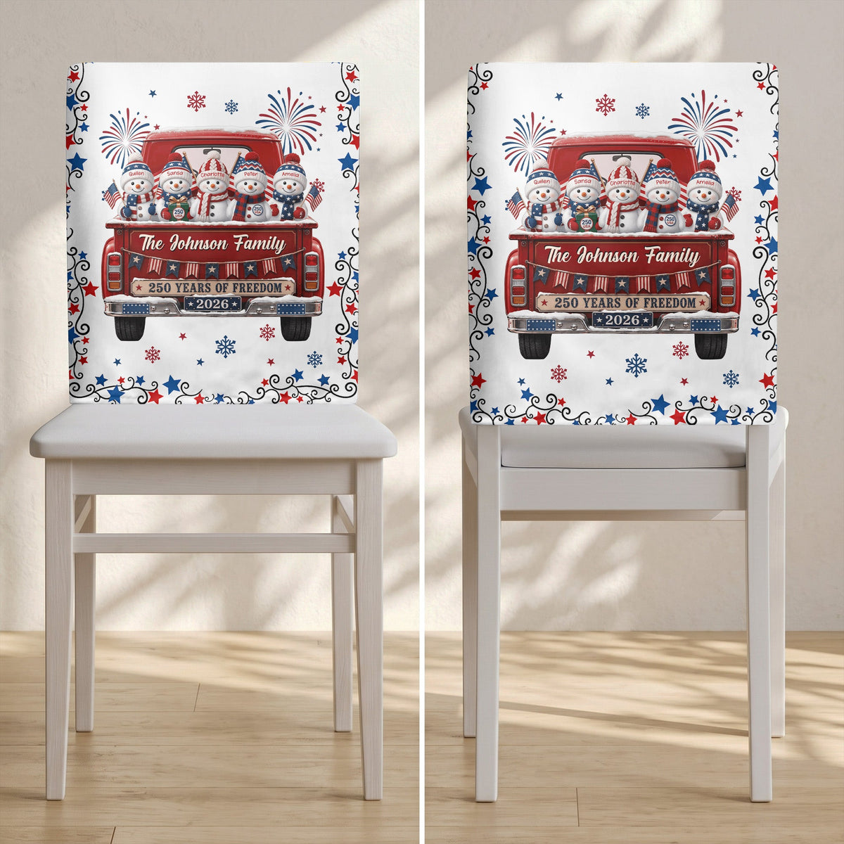 America 250Th Anniversary Christmas Gifts For Mom, Family - Personalized Chair Back Cover