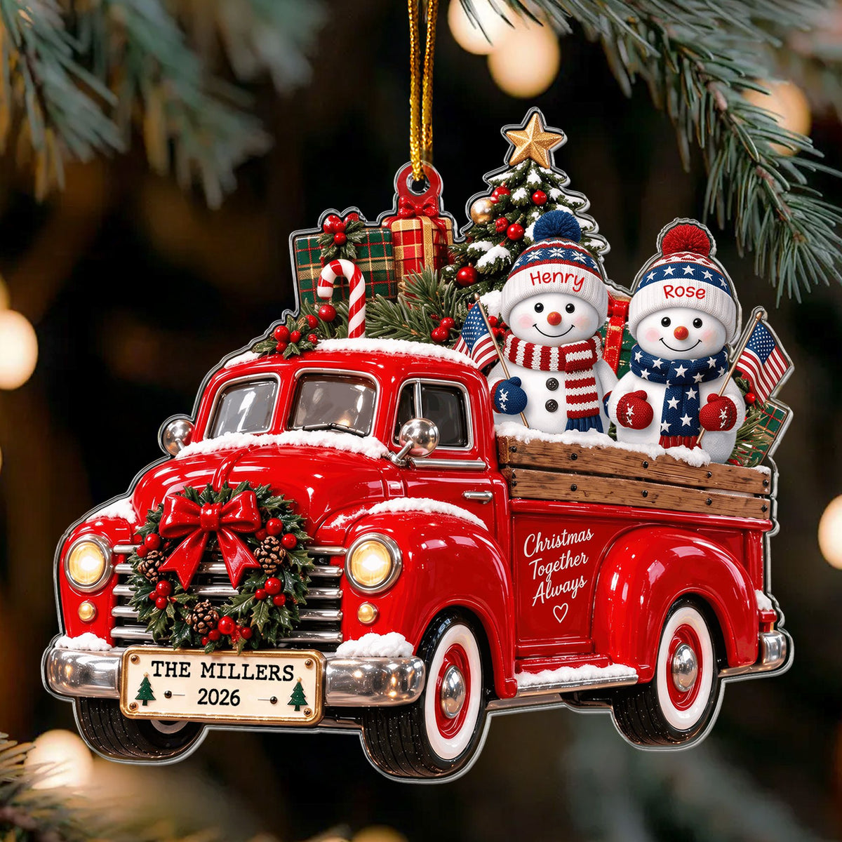 America 250Th Anniversary Snowman - Personalized Ornament