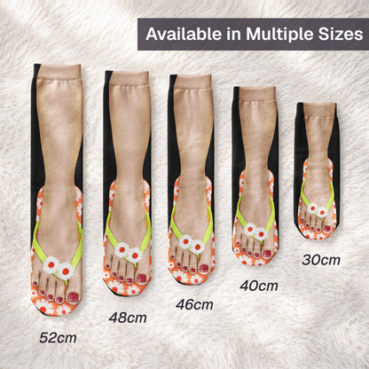 Feet With Slipper Funny Christmas Gift For Him Her And Coworkers - Personalized Socks