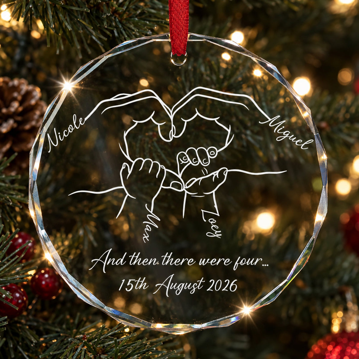 And Then There Were Three... Family Of 3,4,5 - Gifts For New Parents - Personalized Ornament