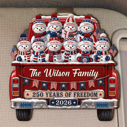 America 250Th Anniversary Christmas - Personalized Car Visor Clip