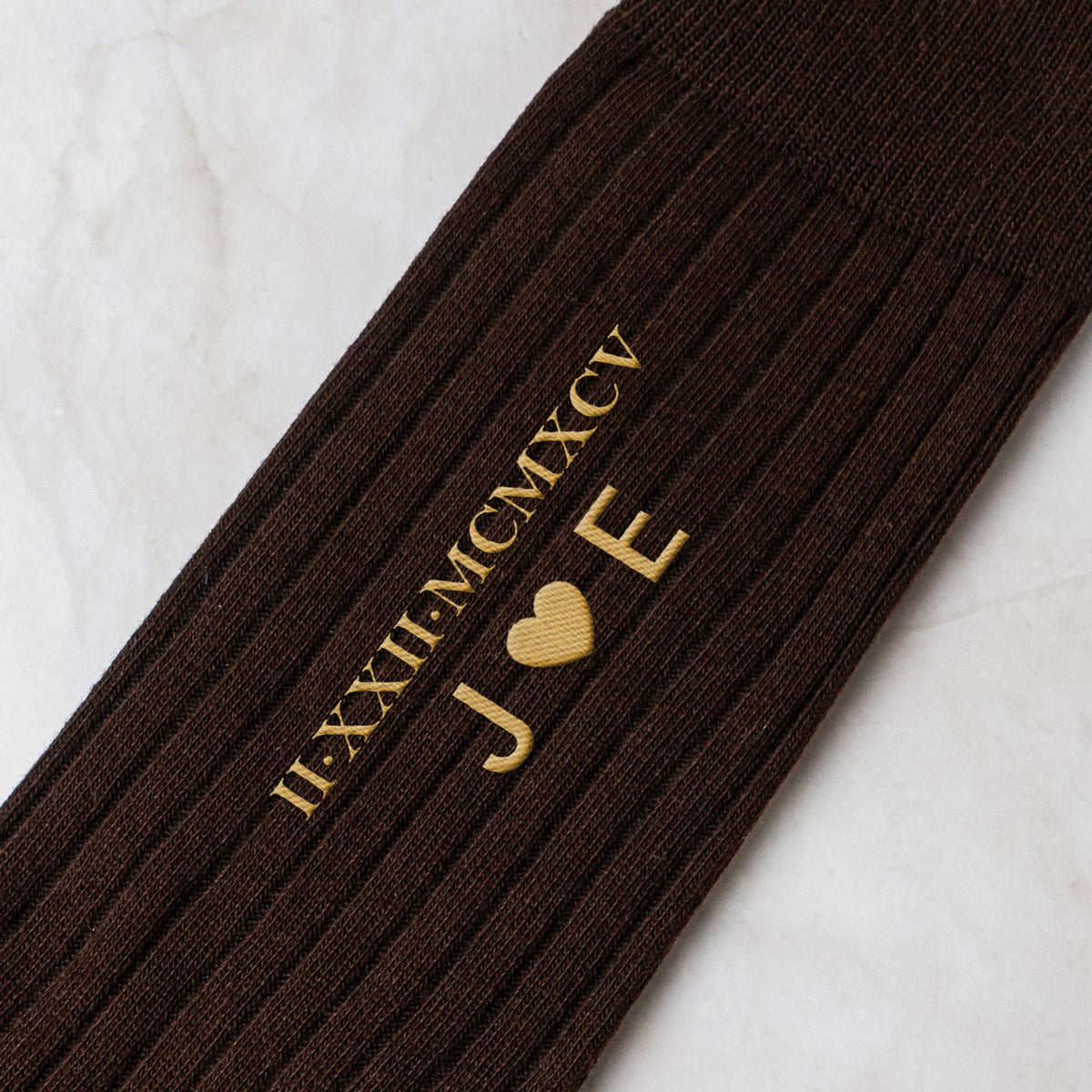 Custom Roman Numeral Date For Groom, Husband, Anniversary Wedding Gifts - Personalized Embroidered Socks