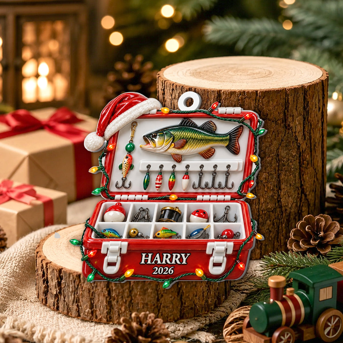 Fishing Tackle Box 3D Ornament For Fisherman, Dad Fishing Man Gifts - Personalized Ornament