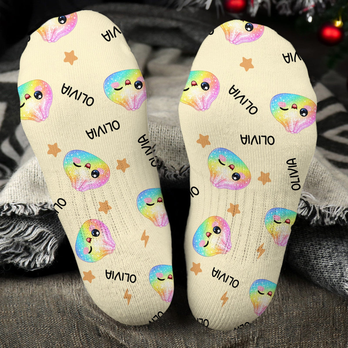 Cute Dumpling Custom Name - Personalized Socks