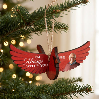 Always With You Memorial Custom Photo Caridnal Bird Humming Bird Butterfly - Personalized Ornament