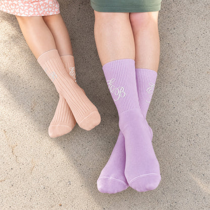 Custom Initial Bridesmaid Bride Gifts For Her Wedding Gifts - Personalized Embroidered Socks