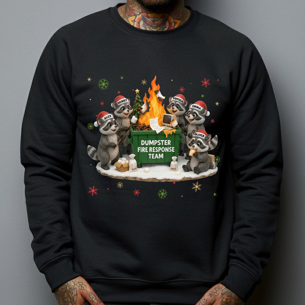 Funny Raccoon Dumpster On Fire Response Team Matching Shirt - Exchange Gift, White Elephant Gifts - Personalized Shirt