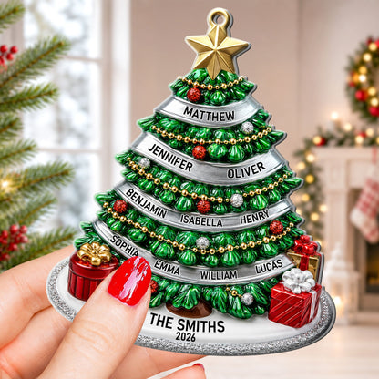 Custom Name Christmas Tree Gifts For Family, Friends, Coworkers 3D Relief Ornament - Personalized Ornament