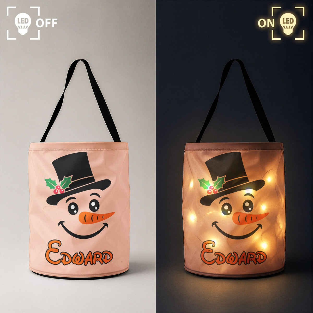 Custom Kid Snowman Faces Christmas Gifts For Kid, Sons, Daughters, Grandkids - Personalized Basket