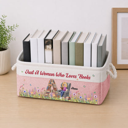 Just A Girl Who Loves Books Gift For Book Lover, Bookworm - Personalized Storage Basket