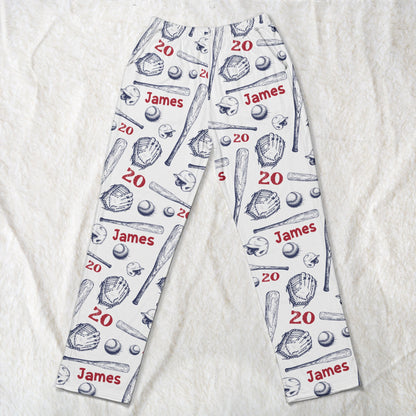Custom Name & Number For Baseball Players New Version - Personalized Lounge Pants