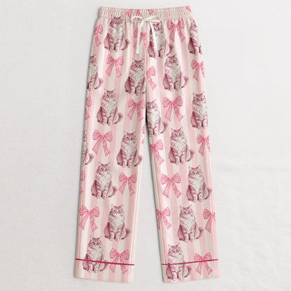Girly Sleepwear For Pet Lover, Gift For Her, Custom Photo Pet Portrait Watercolor - Personalized Pajamas
