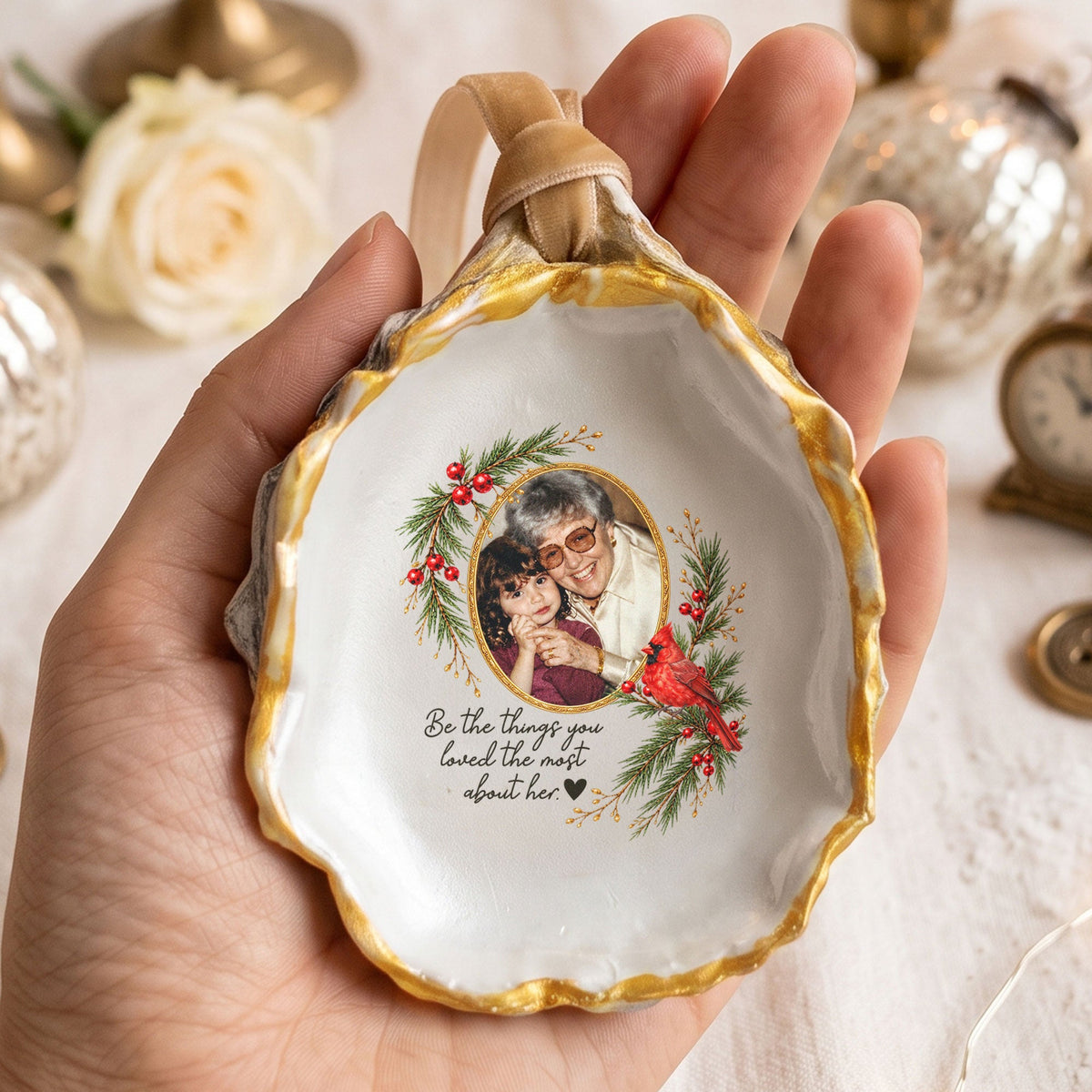 Be The Things You Loved The Most About Her, Him Oyster - Memorial Loss Gifts - Personalized Ornament