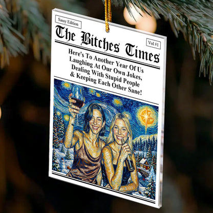 Custom Friends Photo Van Gogh Art Christmas Decoration - Personalized Ornament