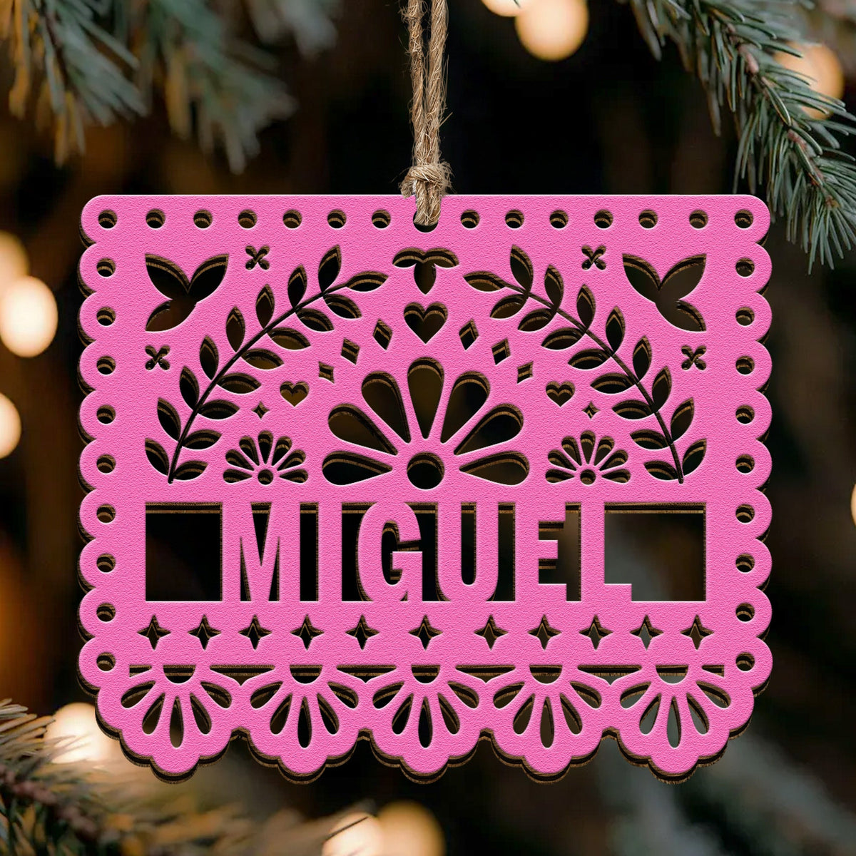 Custom Papel Picado Ornament Gift For Family Mom Dad - Personalized Ornament