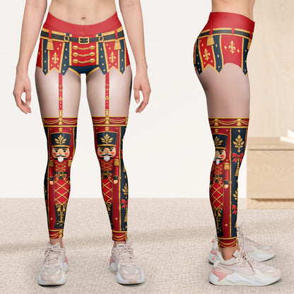 Funny Santa Nice List Pants, Holiday Gag Gift, Cute Xmas Characters - Personalized Leggings