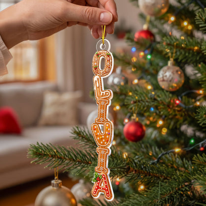 Custom Acrylic Family Name Christmas Cookie Letters - Personalized Ornament