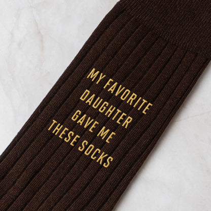 My Favorite Daughter Gave Me These Socks Custom Initial Embroidered - Personalized Socks