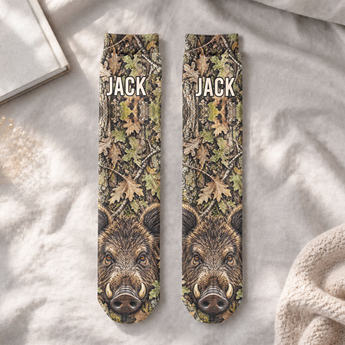 Hunting Funny 3D Gift For Grandpa Dad Husband - Personalized Socks