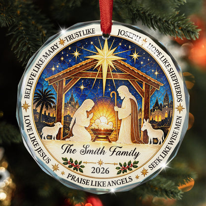 Love Like Jesus, Nativity Scene, Christmas Nativity Tree - Personalized Ornament