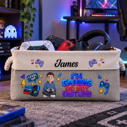 I'm Gaming Do Not Disturb - Personalized Storage Basket