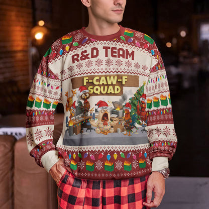 F-Caw-F Squad - For Funny Ugly Sweater Party - Personalized Sweater