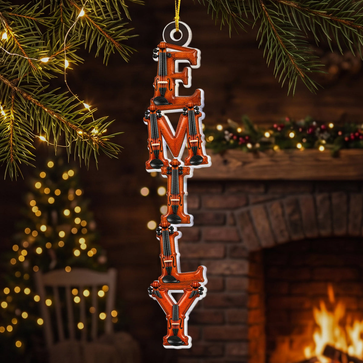 Custom Letter With Name For Music Lover, Him, Her - Personalized Ornament