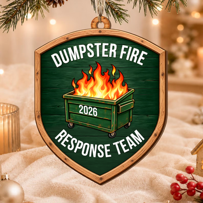 Dumpster Fire Response Team - Custom Name Coworkers Crosswords - Personalized Ornament