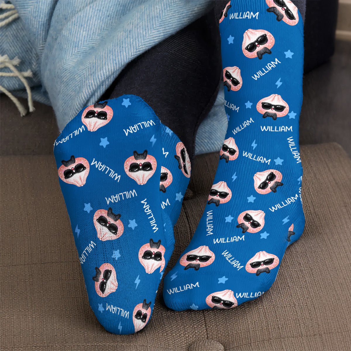 Cute Dumpling Custom Name - Personalized Socks