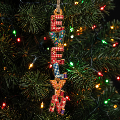 Custom Letter With Name Ornament Gift For Her Sewist - Personalized Ornament