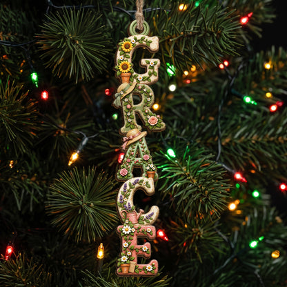 Custom Name Ornament Gift For Her, Garden Lover - Personalized Ornament