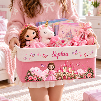 A Beautiful Princess Gift For Daughter, Granddaughter - Personalized Storage Basket