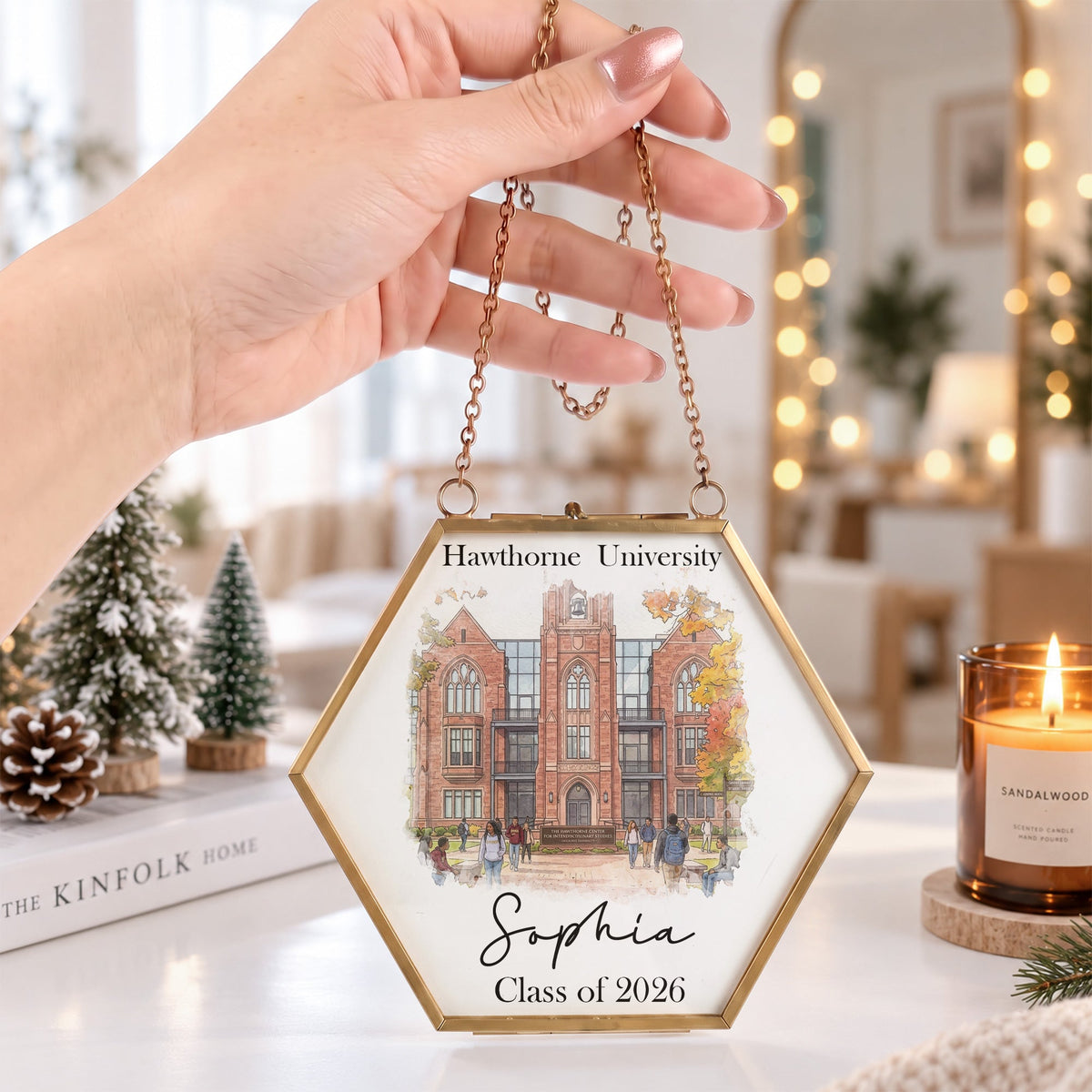Custom College Photo Keepsake Graduation Gift - Personalized Ornament