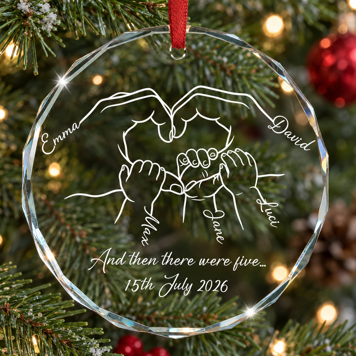 And Then There Were Three... Family Of 3,4,5 - Gifts For New Parents - Personalized Ornament