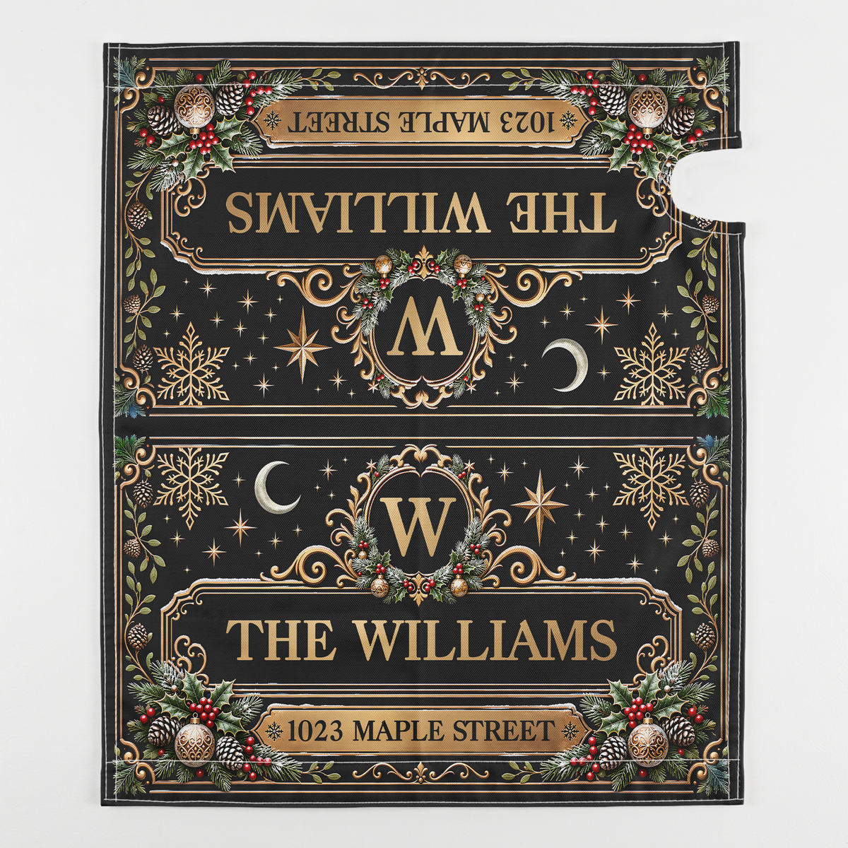 Custom Family Name & Address Christmas Theme - Personalized Mailbox Cover