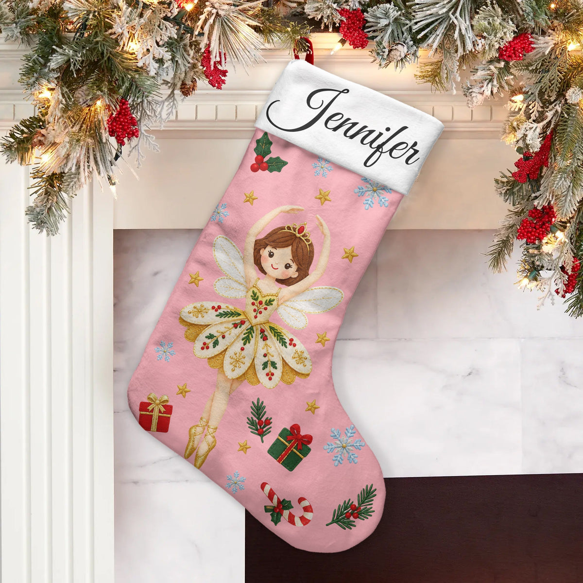 Nutcracker Christmas Stocking For Kids, Grandkids Custom Name & Character - Personalized Stocking