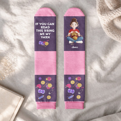 Knitting Funny Quote Gift For Knitting Lover - Personalized Socks