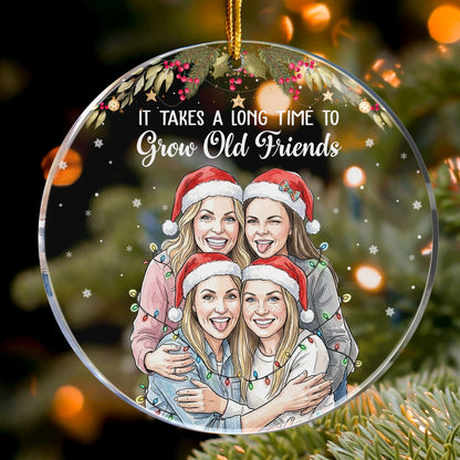 We Never Walk Alone Custom Photo Watercolor Besties Gift - Personalized Ornament